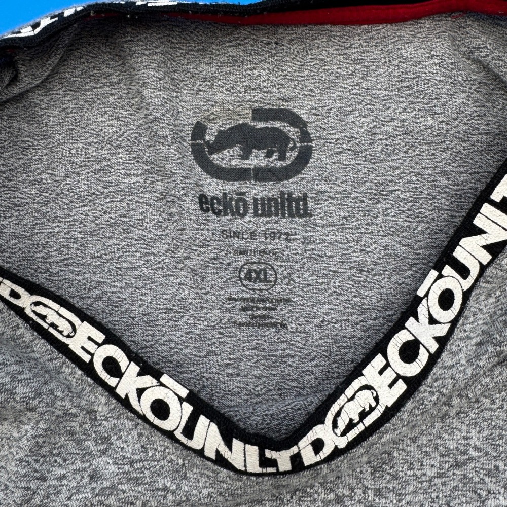 ECKO UNLTD Mens‎ Gray Speckled Graphic T Shirt Size 4XL Short Sleeve Crew Neck - Picture 3 of 4
